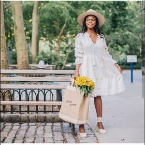 Anthropologie Maeve Dominique Boho Tunic Dress in Beige- Size Small